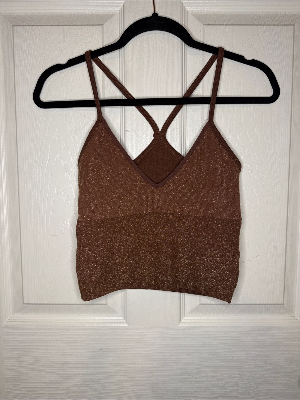 Anthropologie Bronze Shimmer V-Neck Strappy Camisole